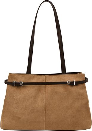 Generic Faux Suede Tote Bag Vintage Hobo Handbag Large Shoulder Bag for Women (Brown)