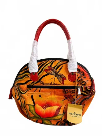 Anuschka Womens Genuine Leather Hand Painted Satchel In Multicolor