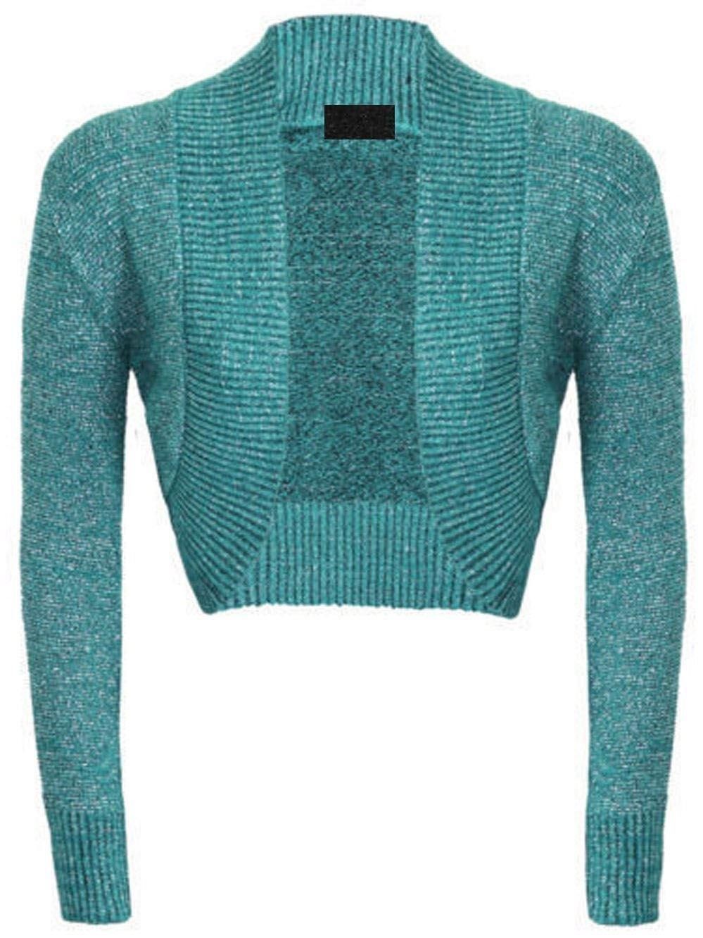 Generic New Ladies Womens Long Sleeve Crochet Bolero Shrug Plain