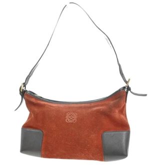 Loewe Pre-owned Shoulder Bags, female, Red, Size: ONE SIZE Pre-owned Suede Shoulder Bag