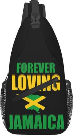 Generic Forever Loving Jamaica Jamaican Flag Cross Body Bag Breathable Sling Bag Anti Theft Backpack For Workout Women Camping