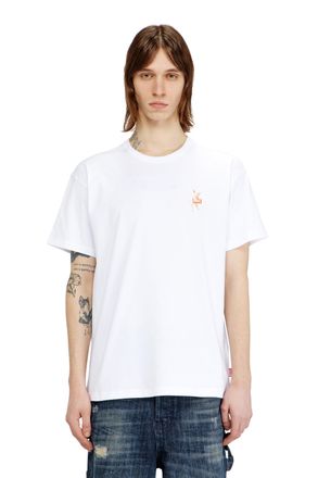 Diesel T-shirt with pig and logo print - T-Shirts - Man - White