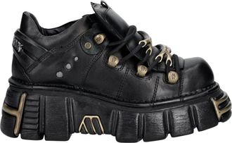 New Rock Botas con cordones de plataforma - Shoes - Mujer - Negro - 37 EU