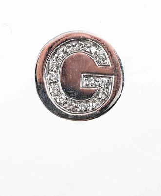 Spallanzani Sterling Silver Diamond Initial G Letter Magnetic Round Charm