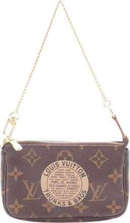 Louis Vuitton Pre-owned Shoulder Bags, female, Brown, Size: ONE SIZE Pre-owned Monogram Canvas Pochette Clutch with Chain