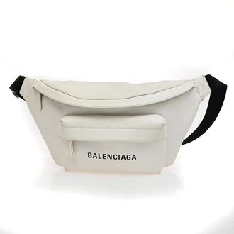 Balenciaga Everyday Waist Bag Leather White Leather Bag (Pre-Owned)