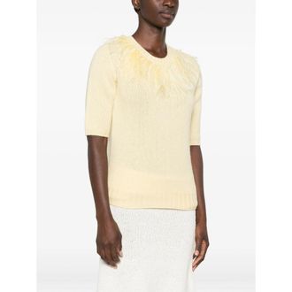Fabiana Filippi Feather-Trim Sweater - Yellow