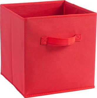 No Brand Juego De 3 Cajas De Almacenamiento De Tela Con Separadores Y Asas Para Armarios, Color Rojo, 27x27x28cm
