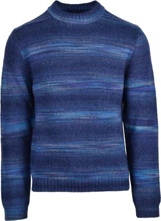 Daniele Fiesoli Maglione Girocollo - Heren - Ronde hals truien - Blauw - 2XL - Wol - Truien & Vesten