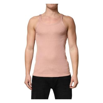 Dolce & Gabbana Sleeveless Round Neck Tank Top - male - Dolce & Gabbana - Sleeveless Tops - Pink - XL - Tops