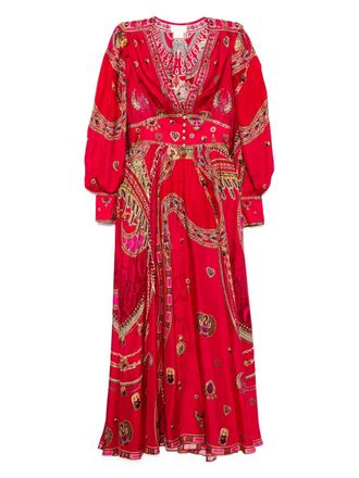 Camilla Jurk met tailleband - Rood