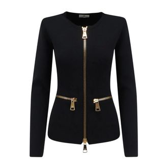 Elisabetta Franchi Blazer de punto con cremallera - Jackets - Mujer - Negro - XL
