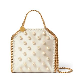 Stella McCartney Stella McCartney, Handbags, female, Beige, Size: ONE SIZE Falabella Pearl Tiny Tote Bag