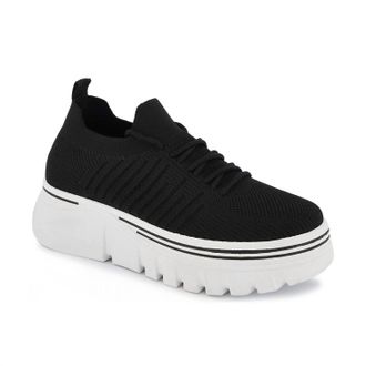 Andrea Womens Platform Sneakers In Black