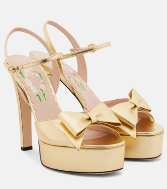 Valentino Garavani Sandalias Bowow de piel metalizada