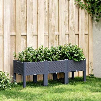vidaXL Jardinera Con Patas Pp Azul Gris 120x40x42 Cm Vidaxl