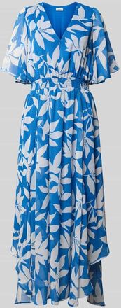 s.Oliver Red Label Tailliertes Chiffonkleid mit Allover-Muster in Royal, Gr&ouml;&szlig;e 48