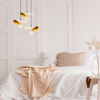 OZAIA Lampadario oro e nero, stile moderno, diametro 45 cm, altezza 106 cm, per soggiorno o camera da letto principale