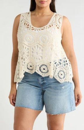 Forgotten Grace Swing Crop Cotton Crochet Top in Natural at Nordstrom Rack, Size 3 X
