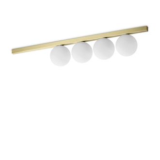 Netlighting Binomio 4 Light Globe Ceiling Light Brass in Gold