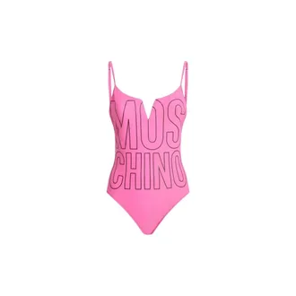 Moschino One-piece, female, Pink, Size: S Printed Lycra One-Piece Swimsuit