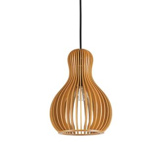 Netlighting Citrus 1 Light Ceiling Pendant Wood E27 in Brown