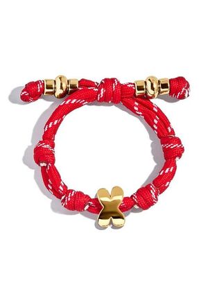 BaubleBar Knotty Initial Bracelet in Red X at Nordstrom