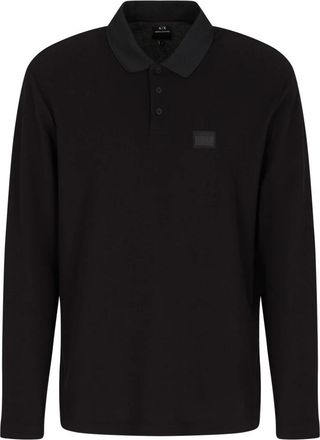 A|X Armani Exchange Lange Mouw Polo - Heren - Polos - Zwart - S - Katoen - Tops