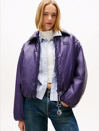 Tommy Hilfiger Cazadora bomber brillante, amplia y acolchada