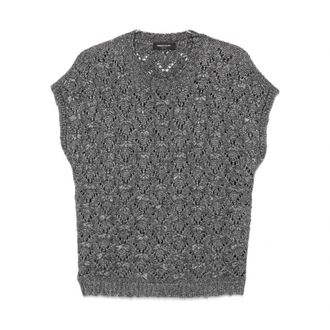 Fabiana Filippi Truien - Dames - Ronde hals truien - Grijs - XS - Nylon - Truien & Vesten