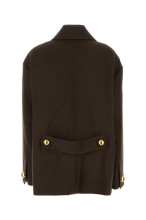 Ami Womens Brown Wool Jacket Darkcoffee Giubbini