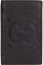 Gucci Jumbo GG Card Case - Heren - Portefeuilles - Zwart - ONE Size - Leer - Accessoires