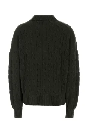 Polo Ralph Lauren Cable-Knit Wool-Cashmere Polo Sweater - Green