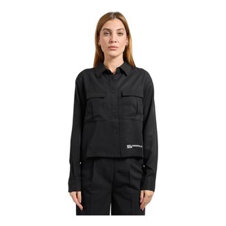 Karl Lagerfeld Overhemden, Dames, Zwart, M, Zwarte overhemden
