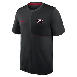 Nike Georgia Sideline Coach Nike Mens Dri-FIT College Top in Black | 03B2053YGBN-GQK