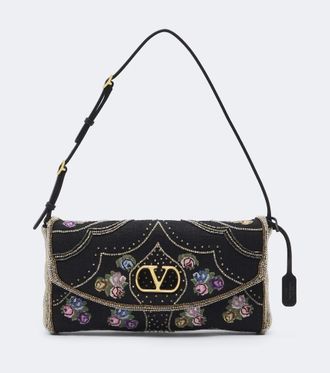 Valentino Garavani Bolso al hombro DeVain Small floral adornado