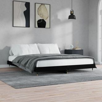 vidaXL Estructura De Cama Madera De Ingenier&iacute;a Negra 200x200 Cm Vidaxl