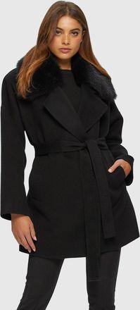 Gorski LORO PIANA WOOL AND CASHMERE BLEND BELTED JACKET WITH DETACHABLE TOSCANA TRIM