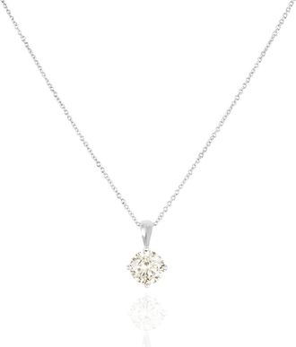 Bespoke White Gold Round Brilliant Cut Diamond Pendant Necklace 1.50ct