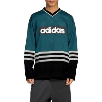 adidas Oversize Mesh Hockey Jersey in Aurivy at Nordstrom, Size Xx-Large
