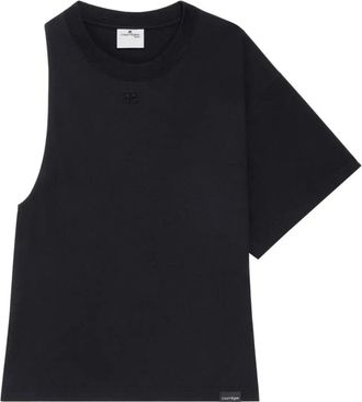 Courr&egrave;ges Scuba one-sleeve t-shirt - Dames - T-shirts - Zwart - M - Tops