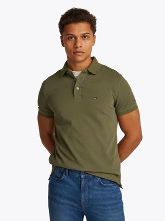 Tommy Hilfiger Poloshirt »1985 SLIM POLO mit Piqué-Struktur und Stickerei« meliert, casual, slim fit, Baumwollmix, Polokragen