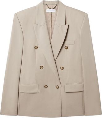 Stella McCartney Dubbelrijige wollen blazer - Dames - Blazers - Beige - L - Wol - Jassen