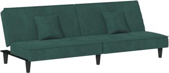 vidaXL Sofá cama de terciopelo verde oscuro vidaXL