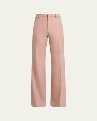Chlo&eacute; Wool Gabardine Wide-Leg Trousers