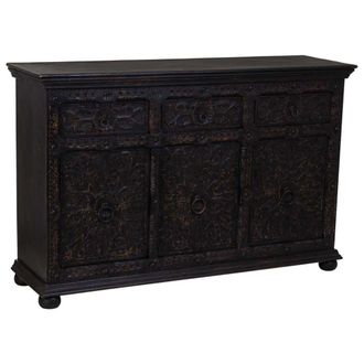 Wanderlust Deco Aparador de madera artesanal 3 cajones y 3 puertas 147x45x96h cm