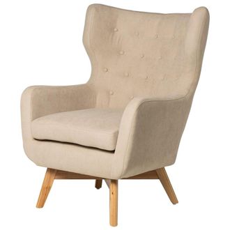 Koketto Home Butaca acolchada color beige con estructura de madera