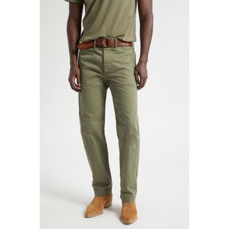 Ralph Lauren Officer Cotton Twill Chinos in Olive at Nordstrom, Size 30 X 32