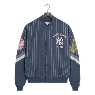 Kith For The New York Yankees Cupro Ferris Jacket Nocturnal KHMA010155-413