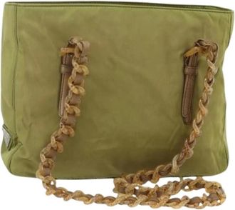 Prada Pre-owned Shoulder Bags, female, Green, Size: ONE SIZE Pre-owned Vintage Tote Bag